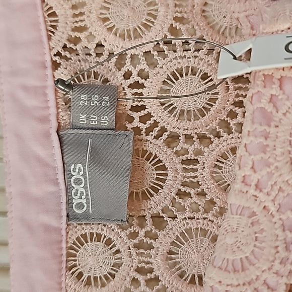 NWT ASOS Premium Curve Light Pink Lace Jacket Sz 24 - Picture 11 of 14